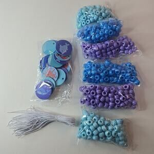 DIY Jewelry Making Kit for Girls Kids Beads Bracelet Set Ocean Theme Purple Blue